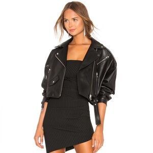 NWOT LAMARQUE Dylan Leather Jacket in Black XS